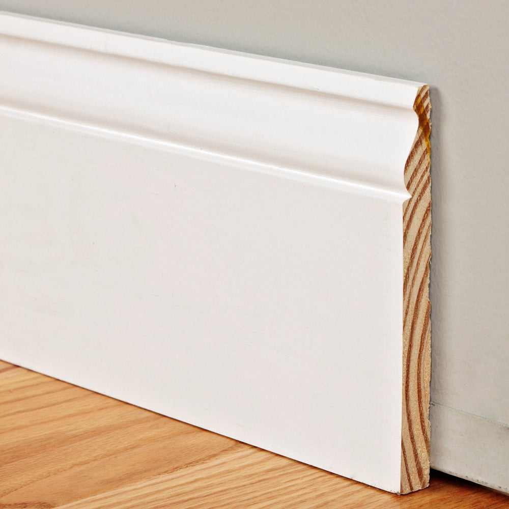 LWM163EP 9/16 in. Thick x 5-1/4 in. Tall x 8 ft. Length PFJ White Primed Colonial Baseboard