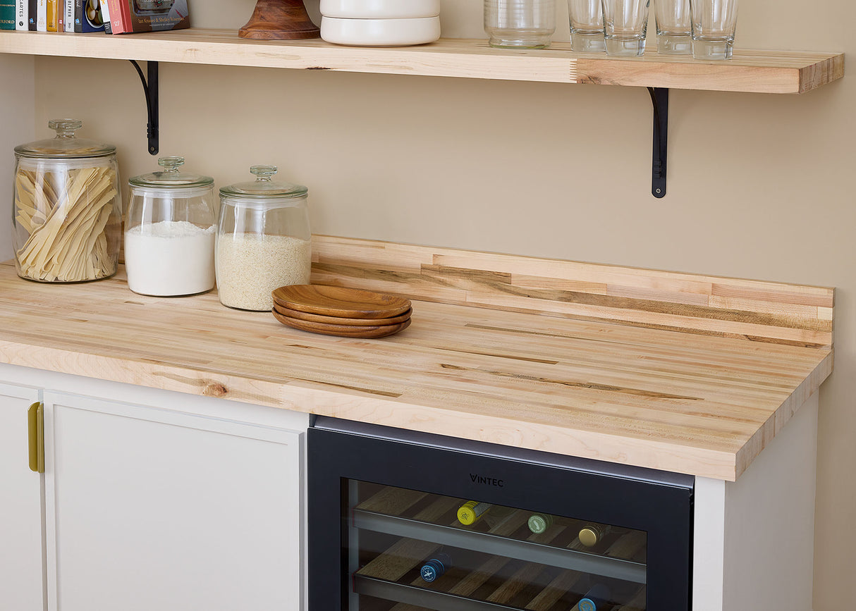 Unfinished Signature Maple 12 ft. L x 4 in. W x 3/4 in. Thick Solid Butcher Block Backsplash