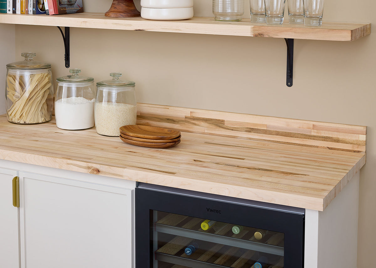 Unfinished Signature Maple 12 ft. L x 4 in. W x 3/4 in. Thick Solid Butcher Block Backsplash