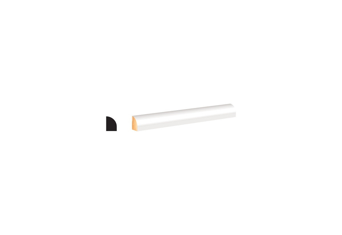 WM129 7/16 in. Thick x 11/16 in. Tall x 8 ft. Length PFJ White Primed Shoe Molding