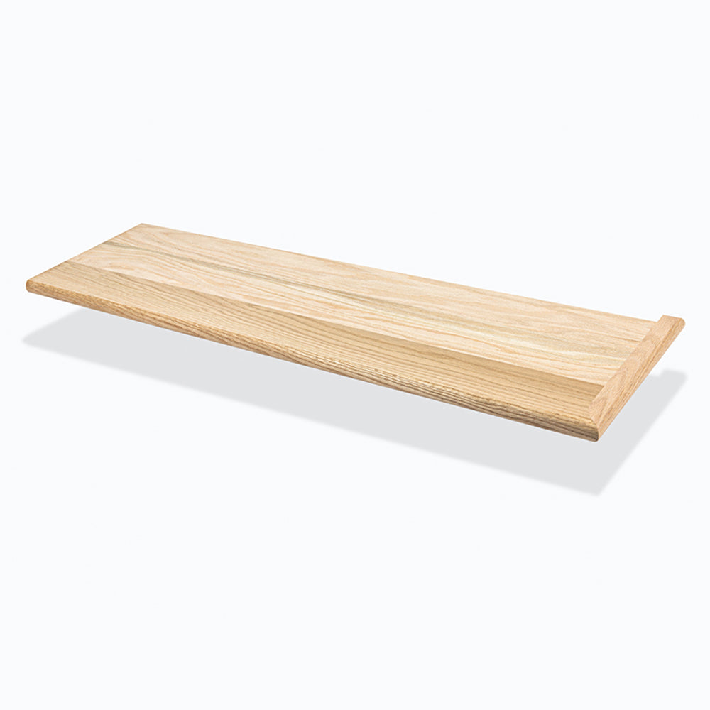 Prefinished Red Oak Select 3/8 in. Thick x 11.5 in. Wide x 48 in. Length Right Return Stair Tread