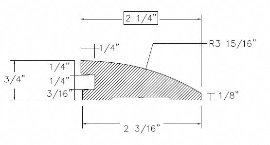 Unfinished Red Oak 2.25 in. Wide x 8 ft. Length Reducer