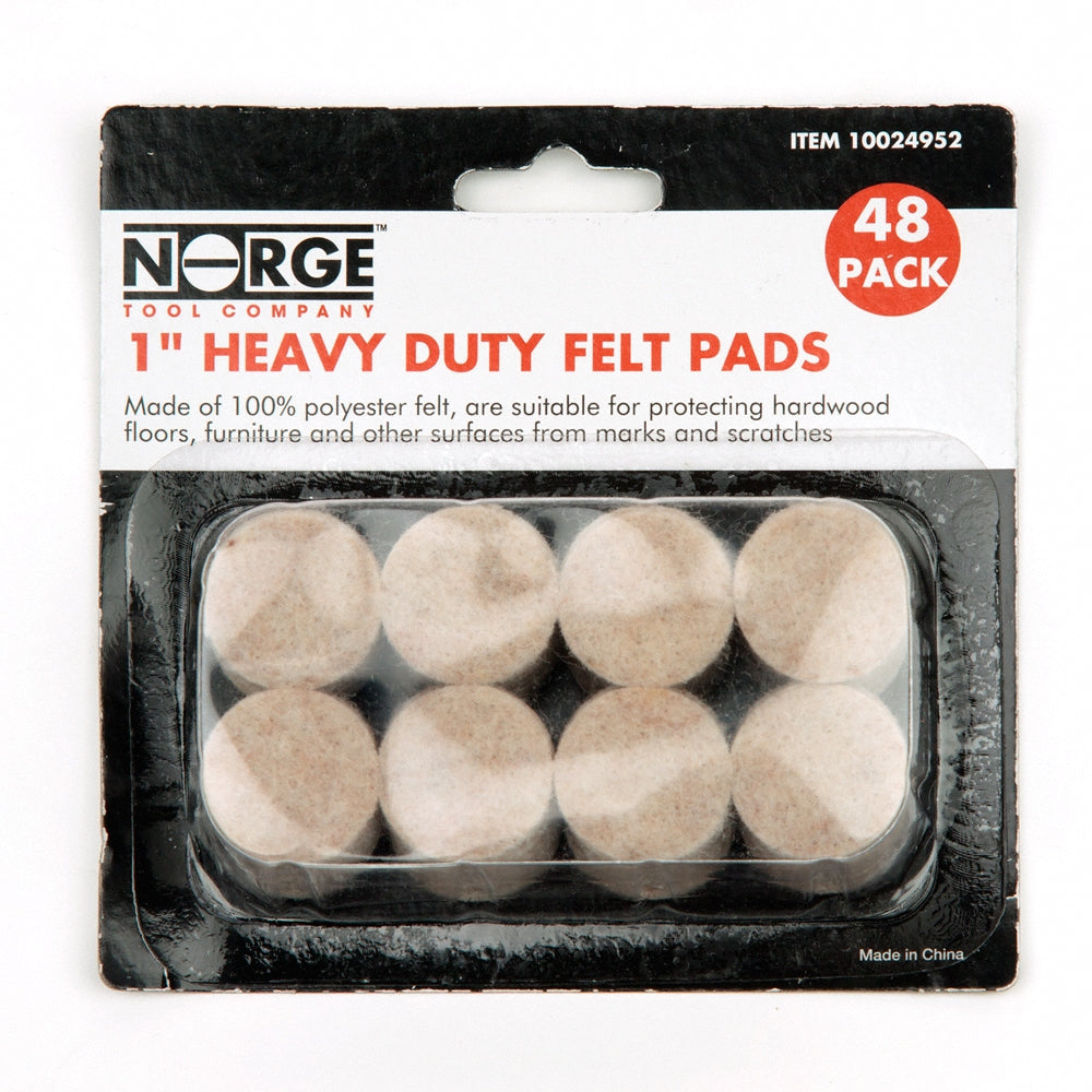 1" Heavy Duty Felt Pads 48-Pack