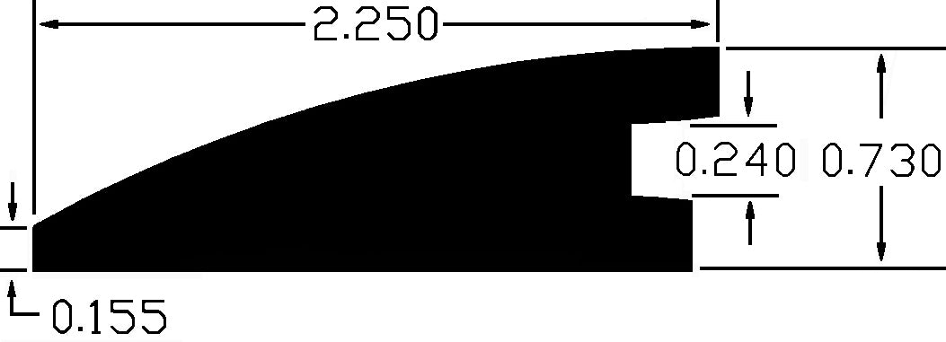 Flex Vinyl Plank 3/4 in x 2-1/4 in x 12 ft Oak Reducer