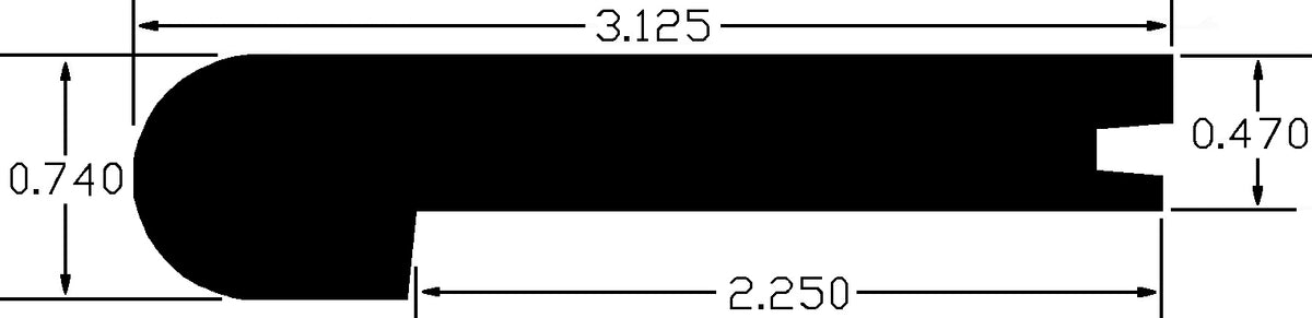 Flex Vinyl Plank 1/2 in x 3-1/8 in x 12 ft Maple Stair Nose