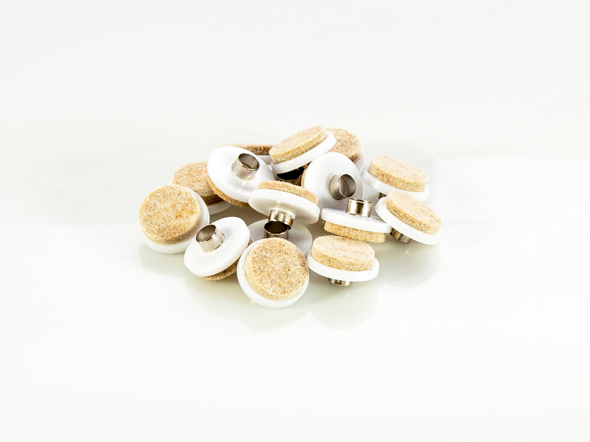 1" White Inject Molded Felt Pads 16pc