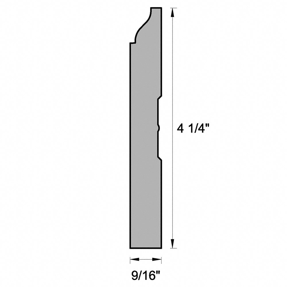 WM620 9/16 in. Thick x 4-1/4 in. Tall x 8 ft. Length White Baseboard