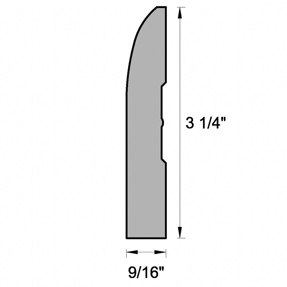 WM713 PFJ 9/16 in. Thick x 3-1/4 in. Tall x 8 ft. Length White Baseboard