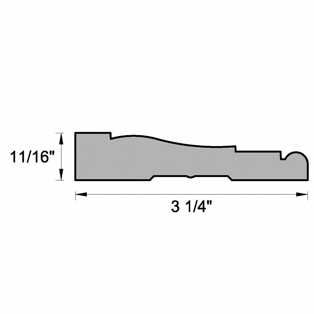 WM445 PFJ 11/16 in. Thick x 3-1/4 in. Tall x 8 ft. Length White Casing