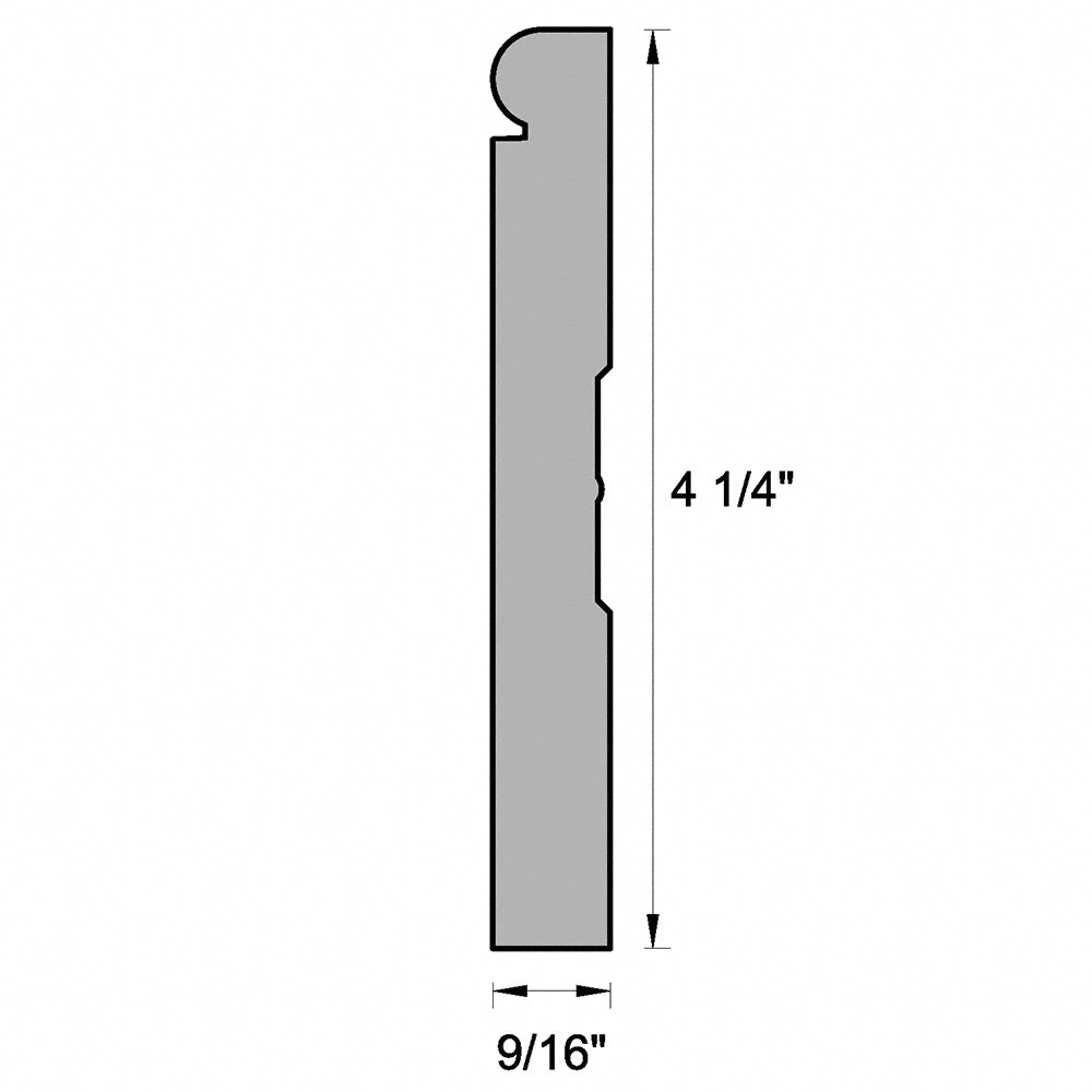 WM750 PFJ 9/16 in. Thick x 4-1/4 in. Tall x 8 ft. Length WM750 White Baseboard