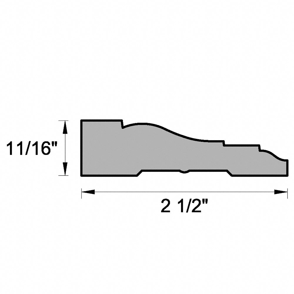 WM361 11/16 in. Thick x 2-1/2 in. Tall x 8 ft. Length White Casing