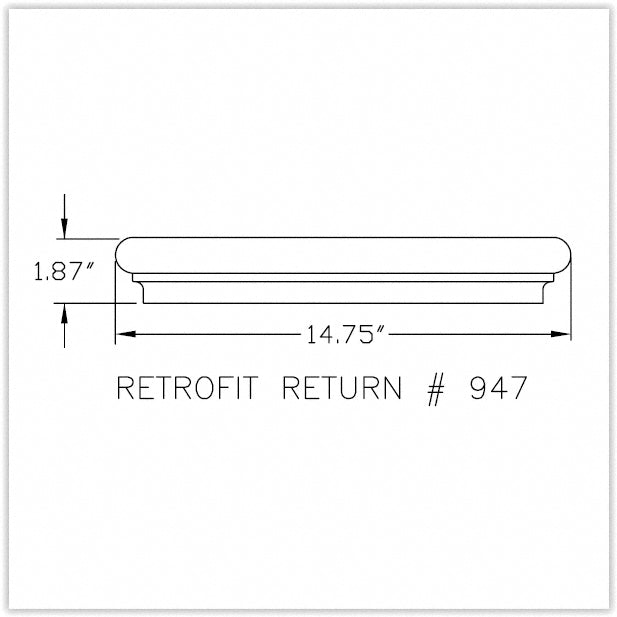 Prefinished Solid Wood Carbonized Strand Bamboo 1in. T x 1.88in. W x 14.75in. L Retrofit Return End