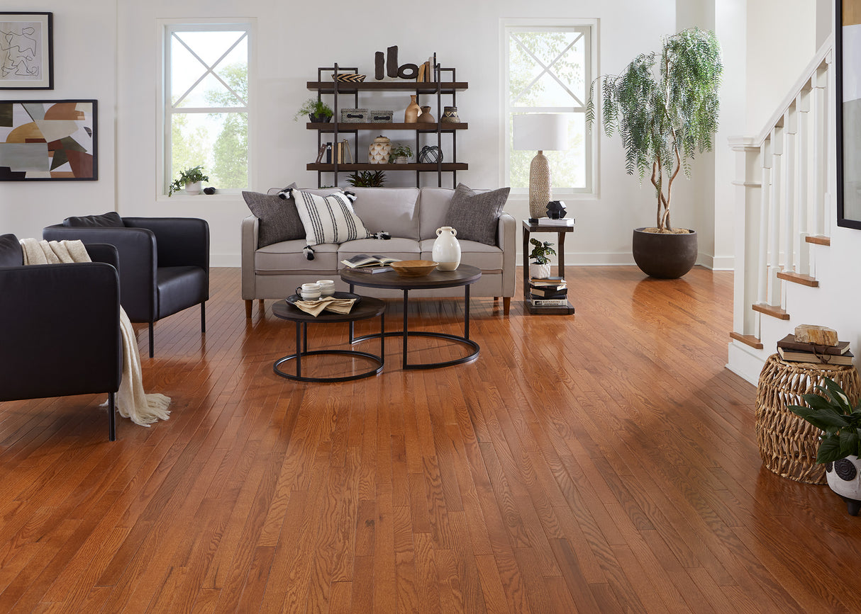 3/4 in. Classic Gunstock Oak Prefinished Solid Hardwood Flooring 2.25 in. Wide