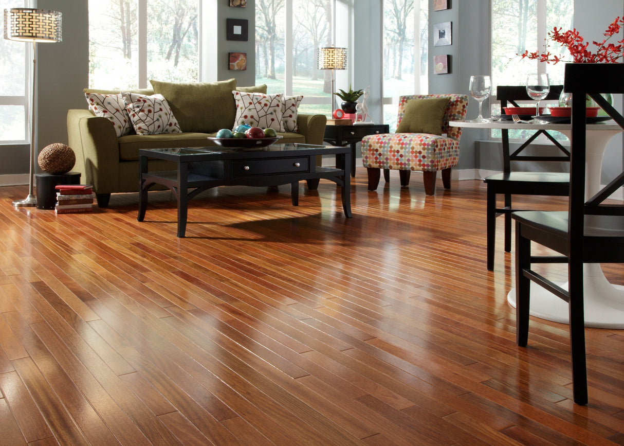 3/4 in. Brazilian Cherry Solid Hardwood Flooring 2.25 in. Wide - As-Is - Stack Out - 693 Sq. Ft.