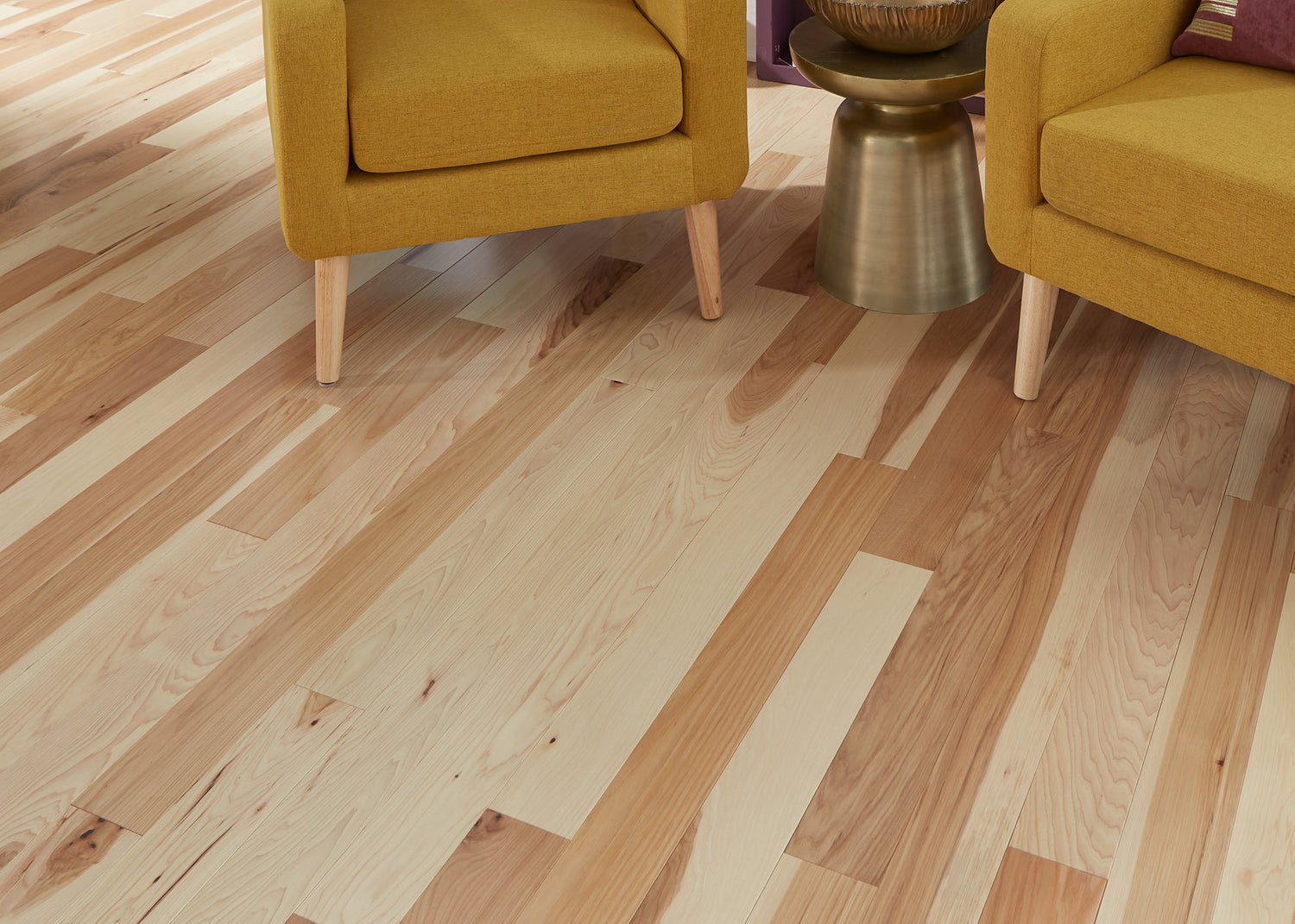 3/4 in. Natural Hickory Prefinished Solid Hardwood Flooring 4 in. Wide