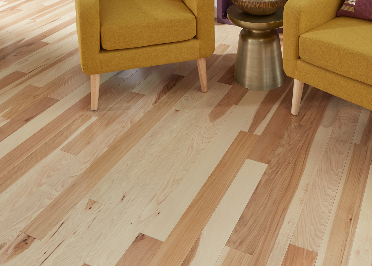 3/4 in. Natural Hickory Prefinished Solid Hardwood Flooring 4 in. Wide