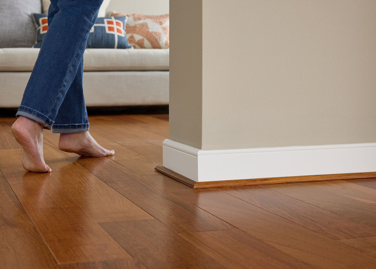 Prefinished Brazilian Cherry 3/4 in. Tall x 0.5 in. Wide x 6.5 ft. Length Shoe Molding