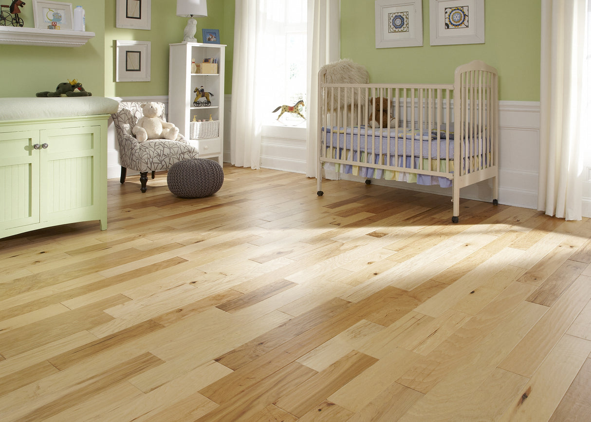 3/8 in. Natural Hickory Distressed Prefinished Engineered Hardwood Flooring 5 in. Wide
