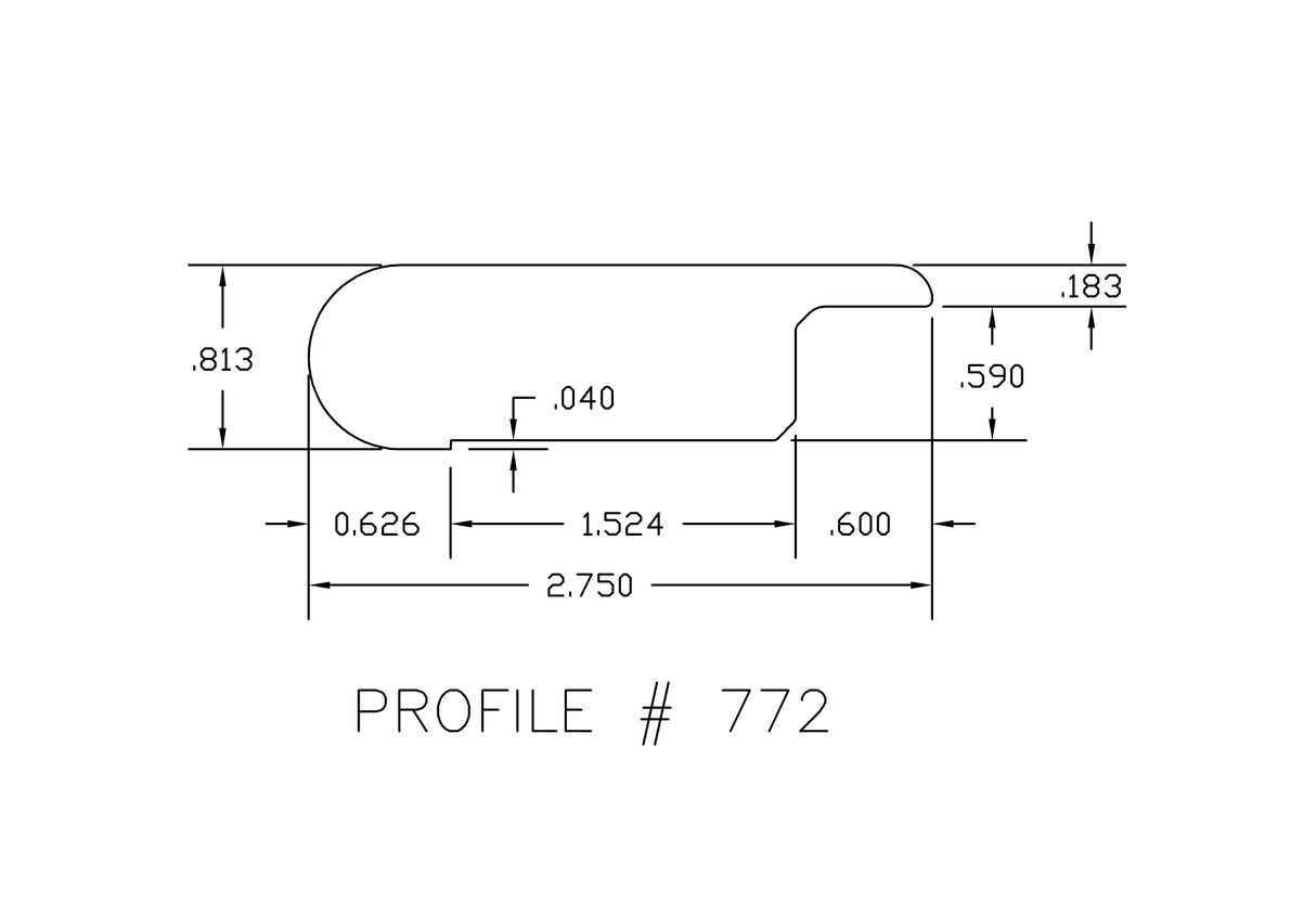 Prefinished Acacia 1/2 in. Thick x 2.75 in. Wide x 6.5 ft. Length Overlap Stair Nose