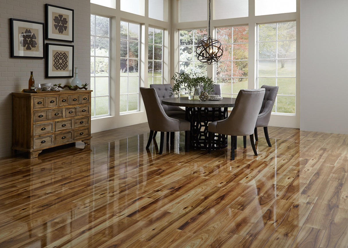 12mm Heard County Hickory High Gloss Laminate Flooring 6.26 in. Wide x 54.45 in. Long