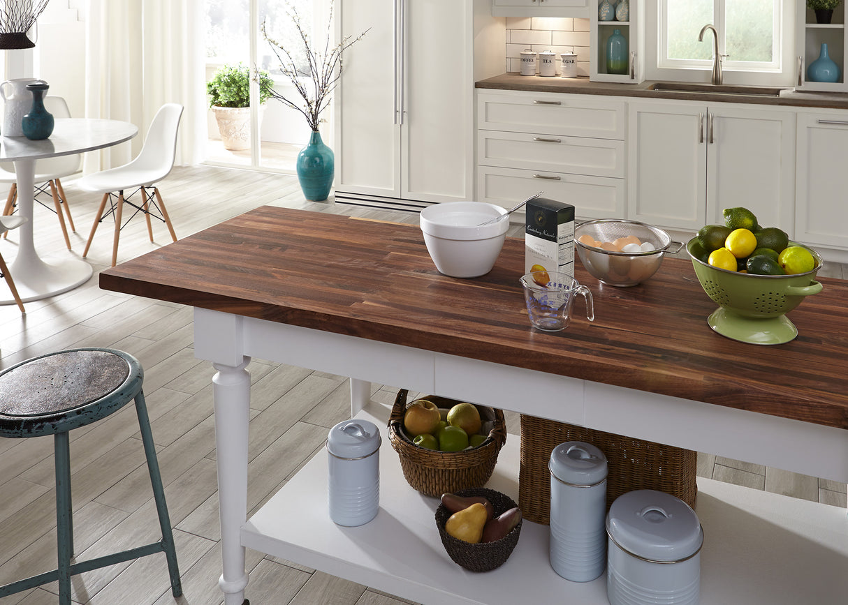 Unf. Signature American Walnut 6 ft. L x 36 in. W x 1-1/2 in. Th Solid Butcher Block Island Top