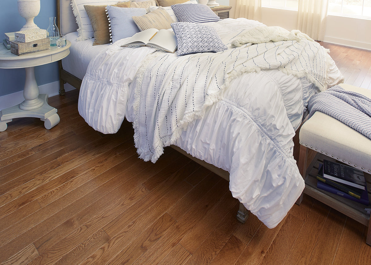 3/4 in. Warm Spice Oak Prefinished Solid Hardwood Flooring 3.25 in. Wide