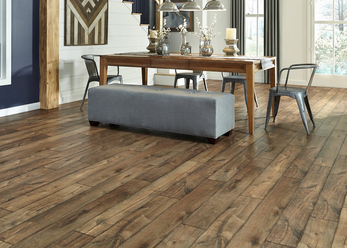10mm Antique Farmhouse Hickory Laminate Flooring 6.26 in. Wide x 54.45 in. Long
