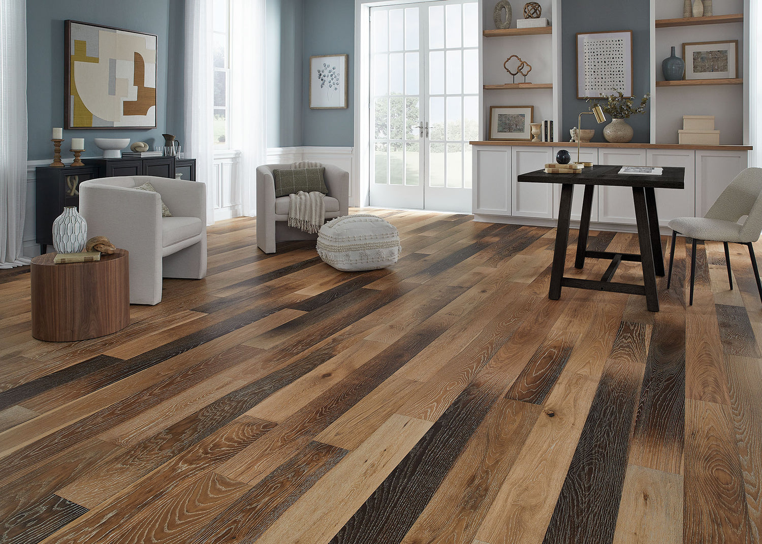3/8 in. Vintage French Oak Distressed Prefinished Engineered Hardwood Flooring 6.38 in. Wide