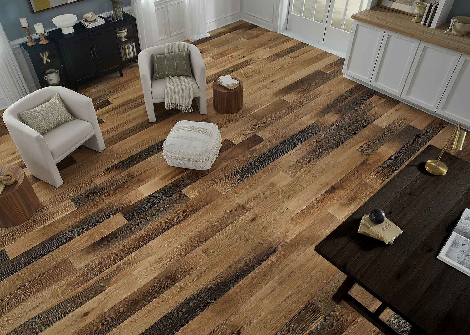 3/8 in. Vintage French Oak Distressed Prefinished Engineered Hardwood Flooring 6.38 in. Wide