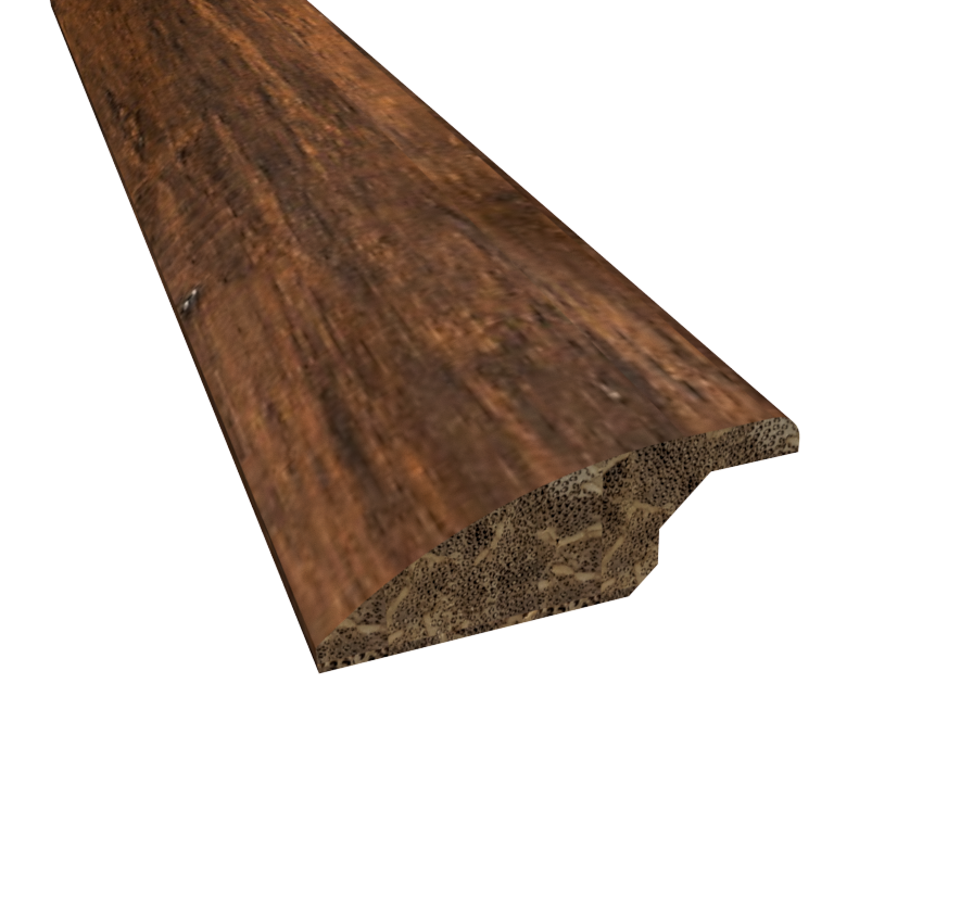 Prefinished Distressed Roasted Almond Bamboo 2 in. Wide x 72 in. Length Overlap Reducer