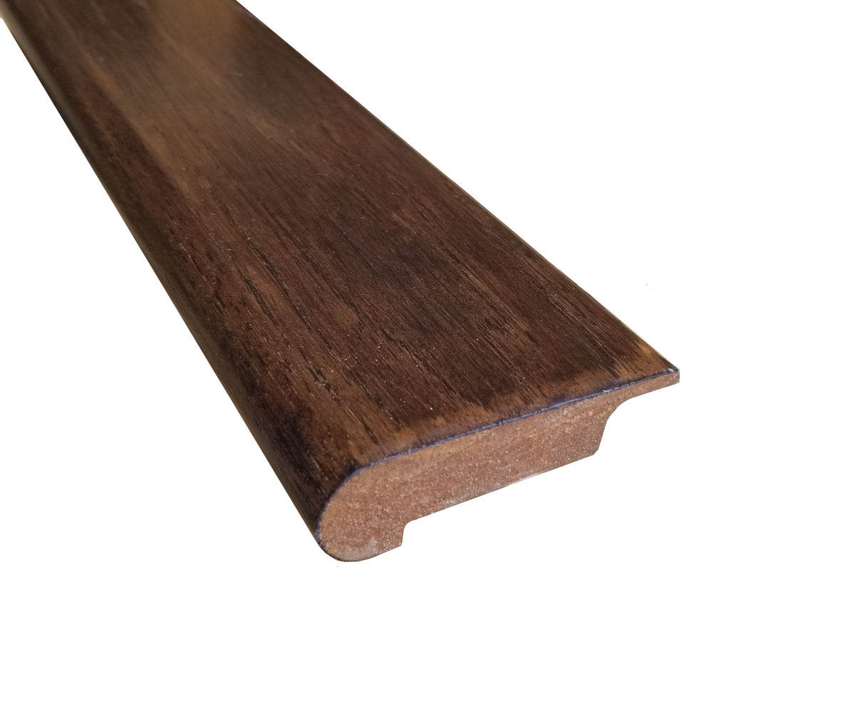 Prefinished Walnut Hickory 3/8 in. Thick x 2.75 in. Wide x 6.5 ft. Length Overlap Stair Nose