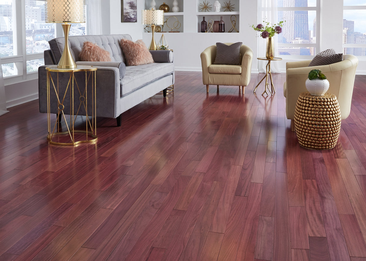 3/4 in. Select Purple Heart Prefinished Hardwood Flooring 3.25 in. Wide