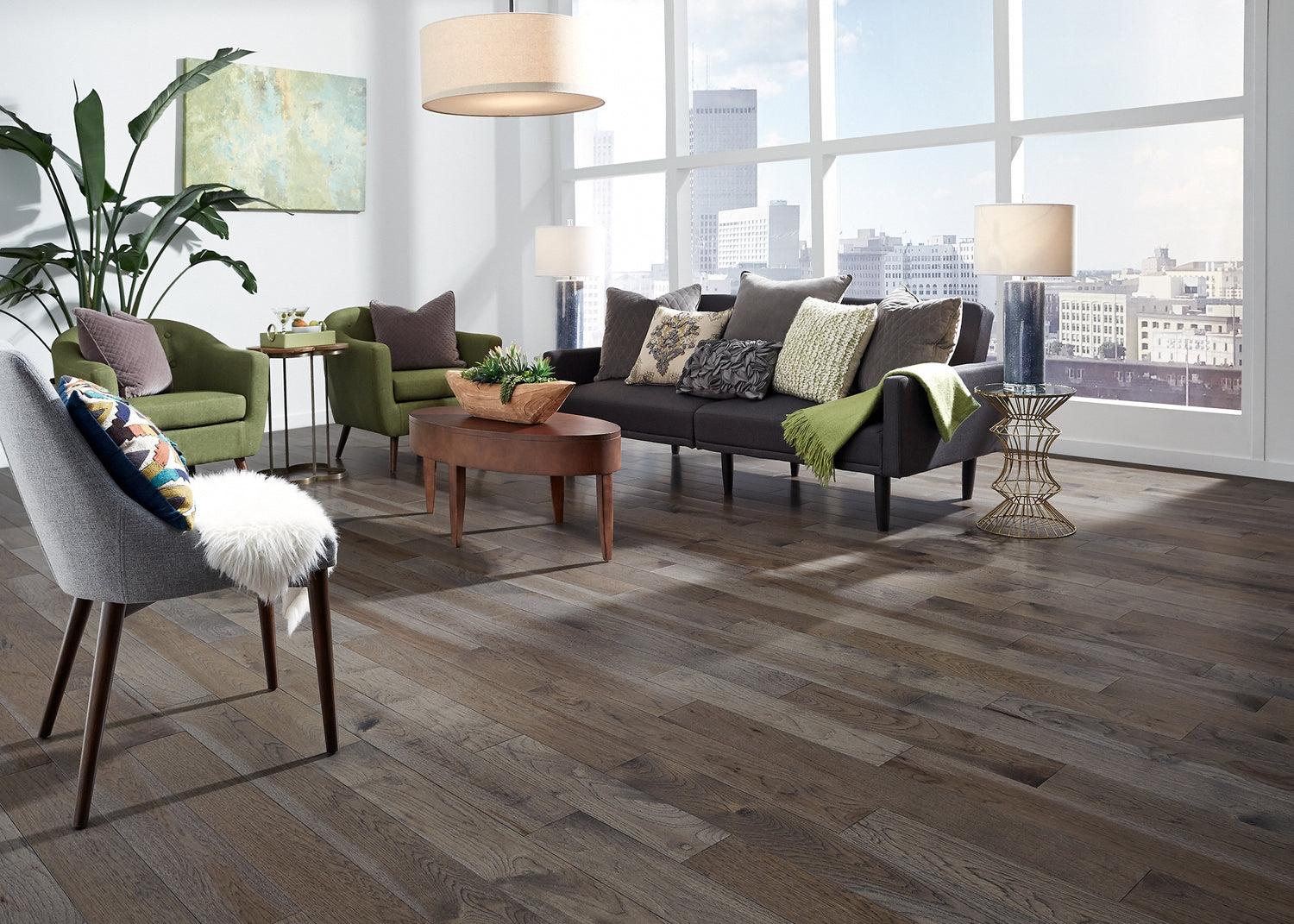 3/4 in. Winter Solstice Hickory Prefinished Solid Hardwood Flooring 5 in. Wide