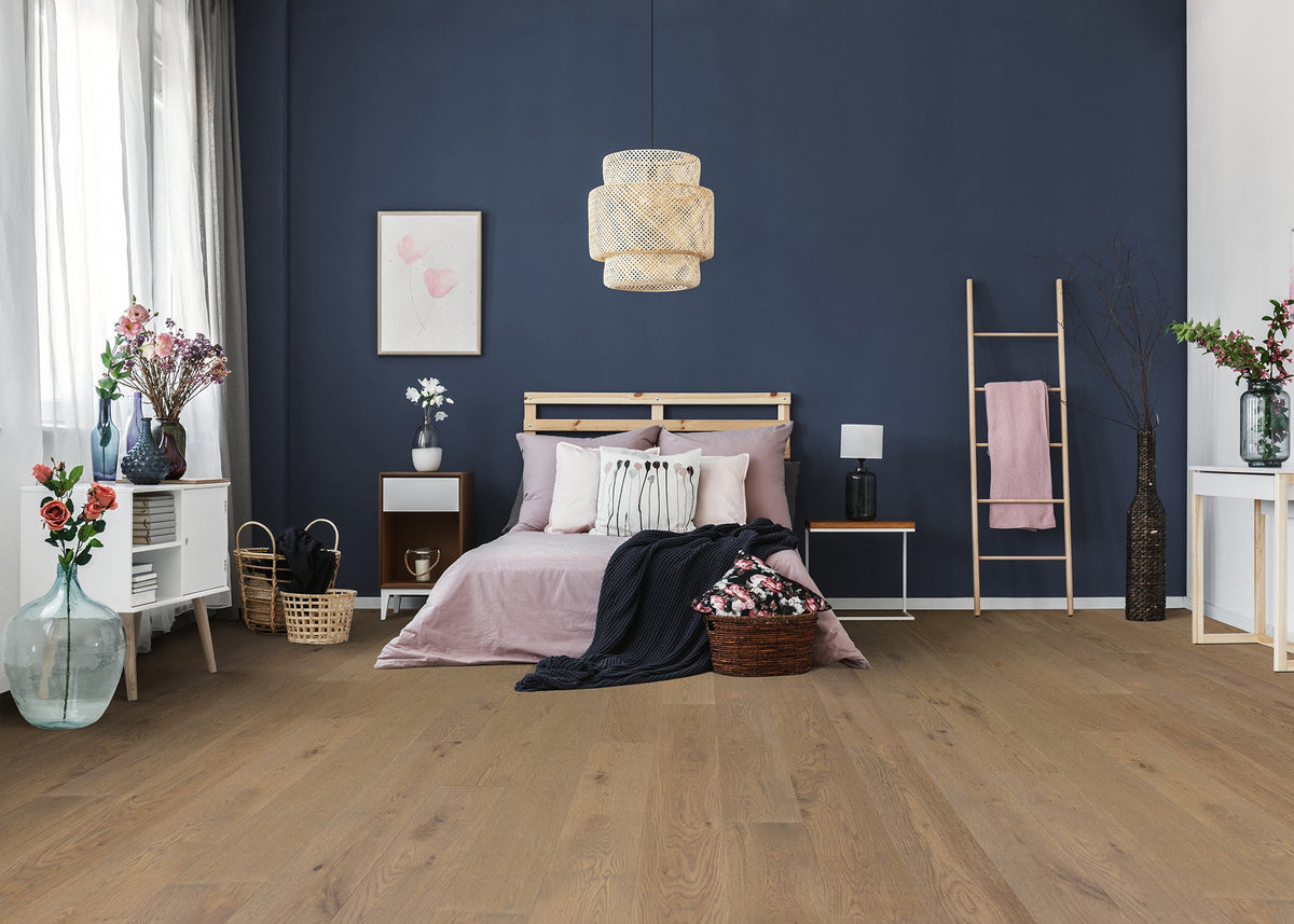 5/8 in. Monaco White Oak Wire Brushed Prefinished Engineered Hardwood Flooring 7.5 in. Wide