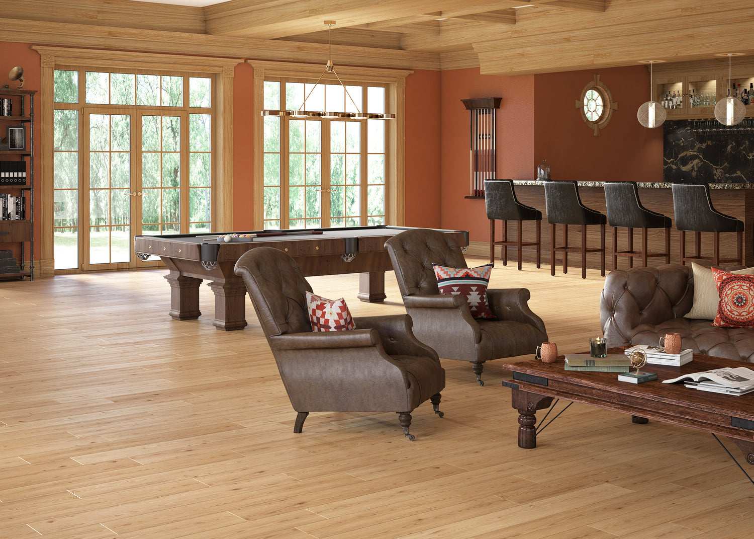 7mm w/pad Honey Mead Oak Waterproof Rigid Vinyl Plank Flooring 7 in. Wide x 48 in. Long