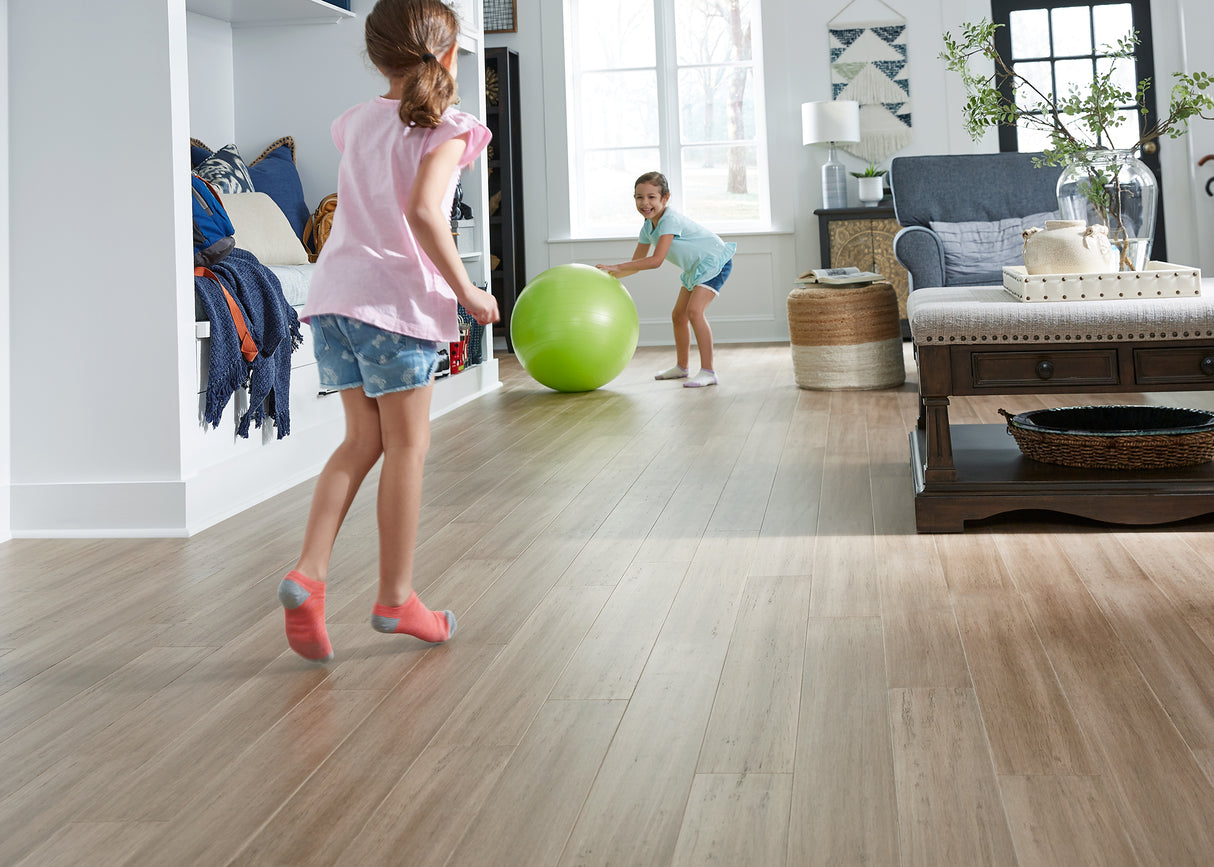 Prefinished Bamboo Distressed Toffee 7mm x 5.11" w/Pad - Odd-Lot-As-Is - Stack Out - 913.77 Sq. Ft.