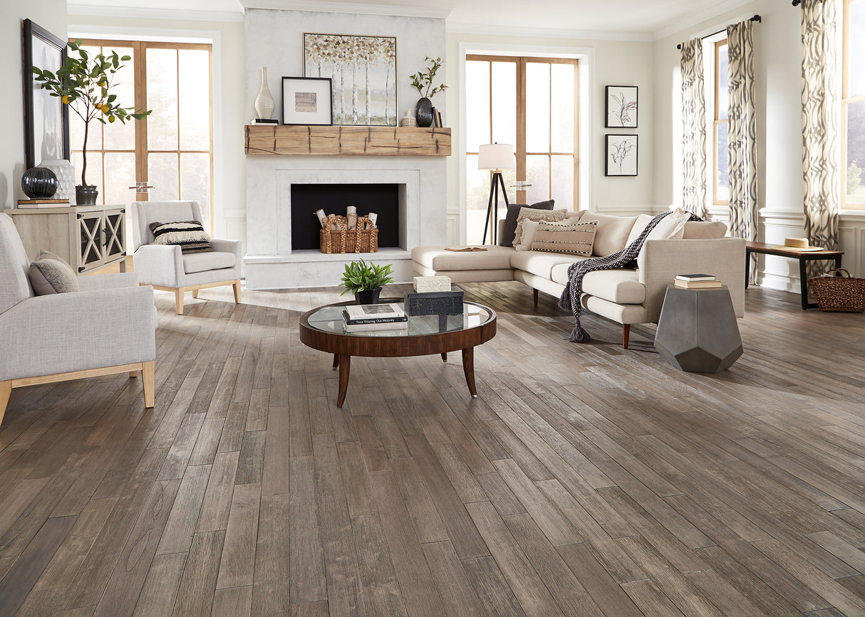 3/4 in. Misty Point Distressed Solid Hardwood Flooring 3.5 in. Wide