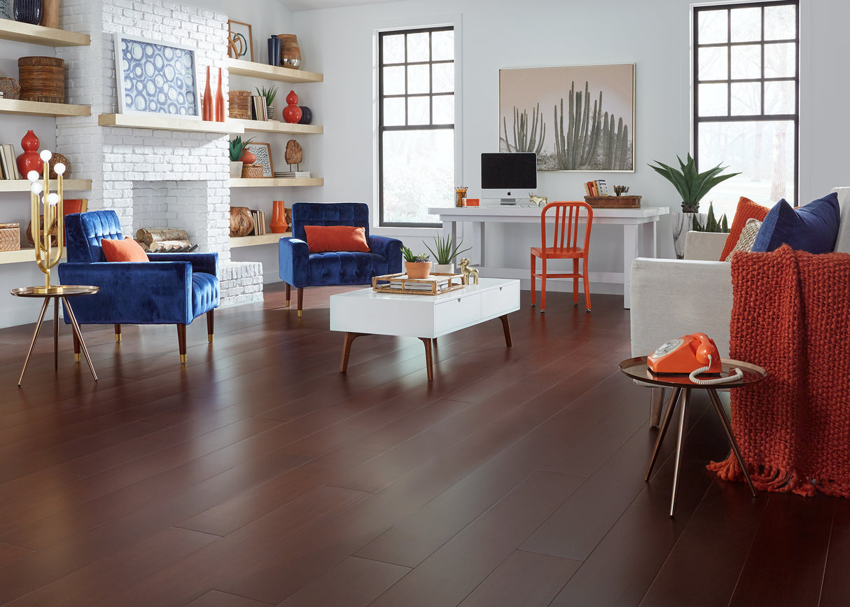 6mm Cabernet Water-Resistant Strand Engineered Bamboo Flooring 7.5 in. Wide