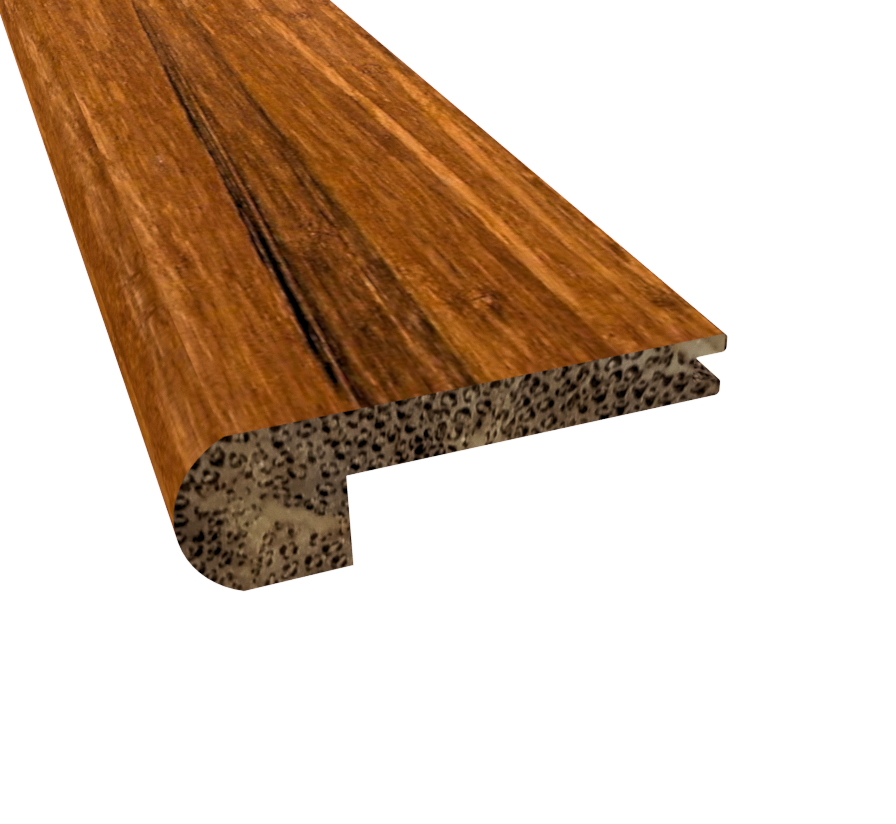 Prefinished Distressed Raleigh Bamboo 3/8 in. Thick x 3.25 in. Wide x 72 in. Length Flush Stair Nose