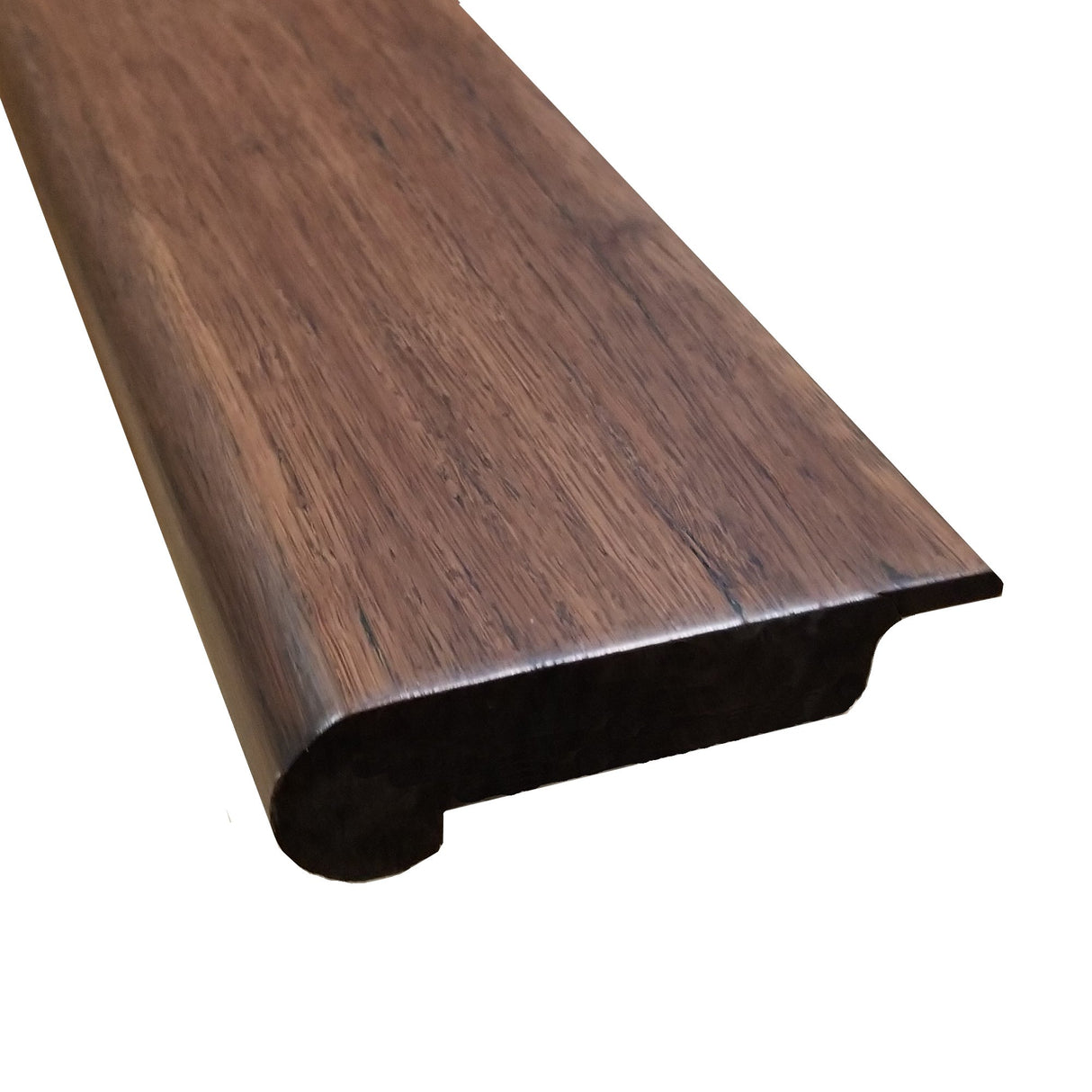 Prefinished Quick Click Distressed Bismark Bamboo 3/8in. T x 3.25in. W x 72in. L Overlap Stair Nose