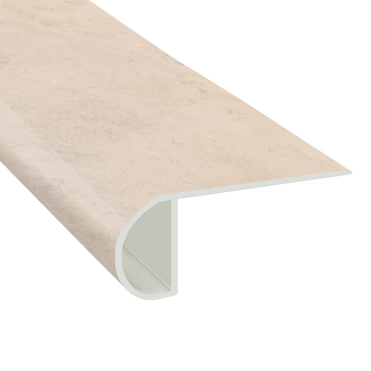 Champagne Travertine Waterproof Vinyl 1in. Thick x 2.23in. Wide x 7.5ft Length Low Profile Stair Nos