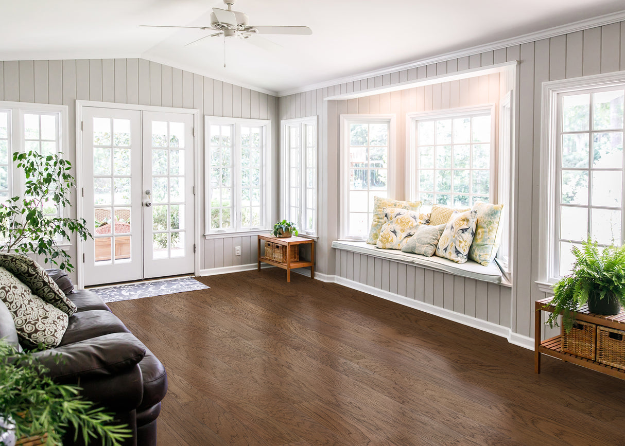 3/8 in. Abilene Hickory Quick Click Engineered Hardwood Flooring 4.75 in. Wide - As-Is - Stack Out - 297 Sq. Ft.