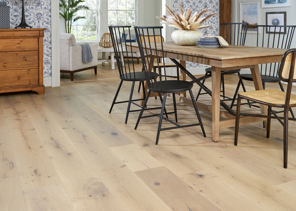 5/8 in. Platinum Coast White Oak Distressed Prefinished Engineered Hardwood Flooring 9.5 in. Wide