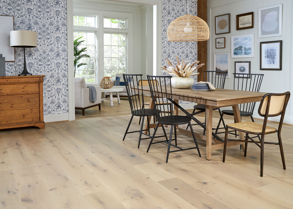 5/8 in. Platinum Coast White Oak Distressed Prefinished Engineered Hardwood Flooring 9.5 in. Wide