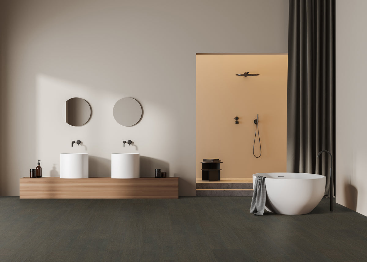 10.5mm Gray City Click Cork Flooring 11.62 in. Wide x 35.62 in. Long