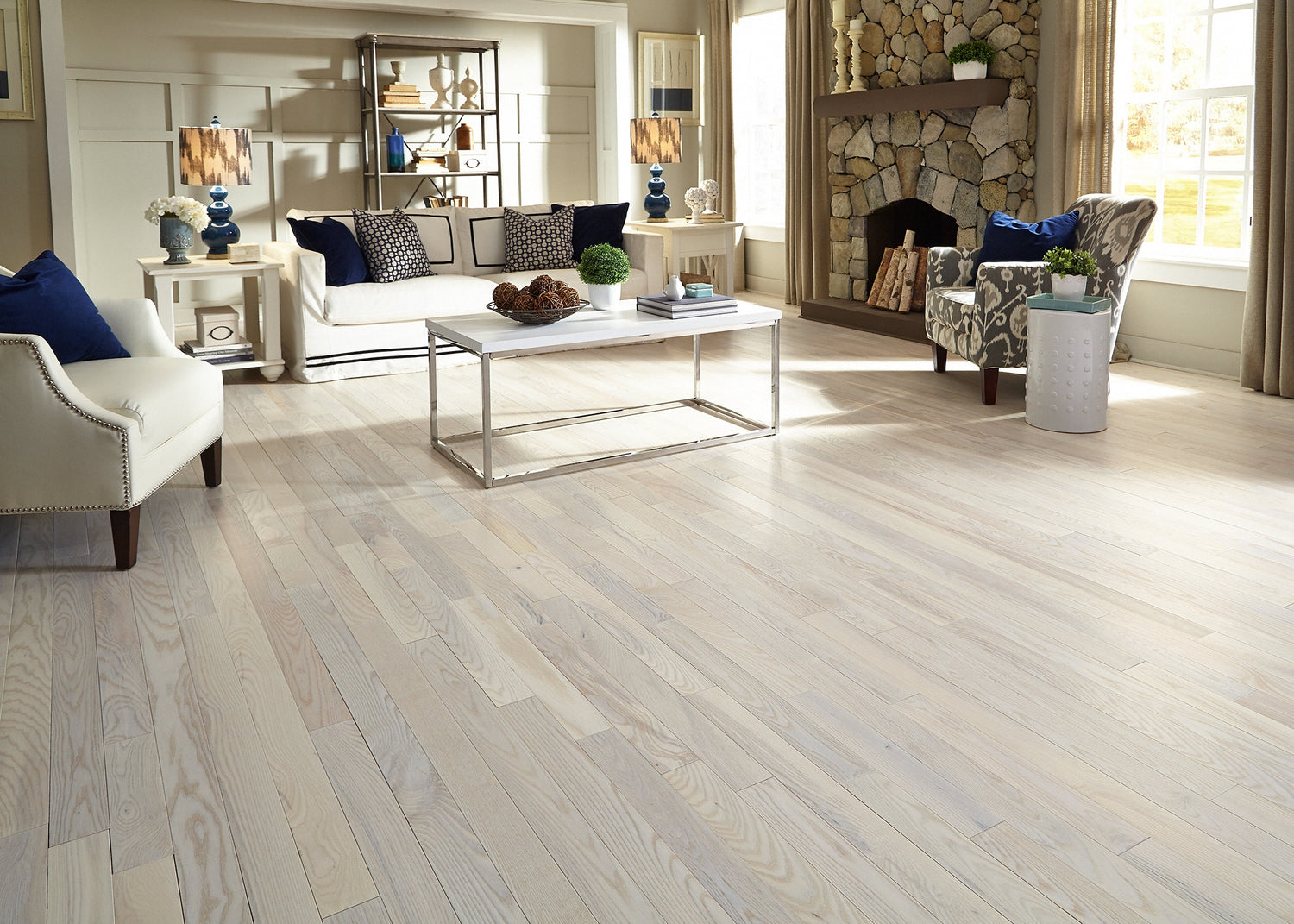 3/4 in. Matte Carriage House White Ash Prefinished Solid Hardwood Flooring 3.25 in. Wide