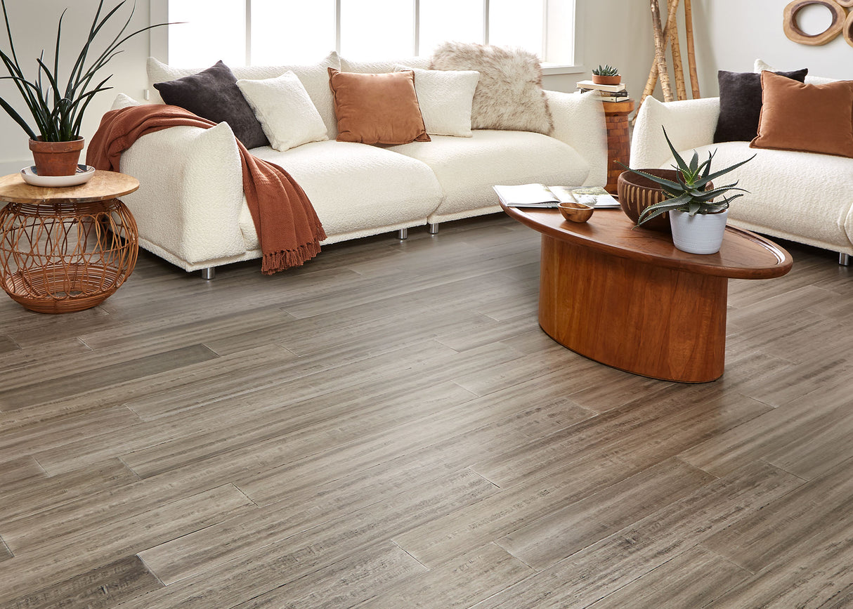 3/8in. Cordova Distressed Engineered Click Strand Bamboo Flooring - Sample