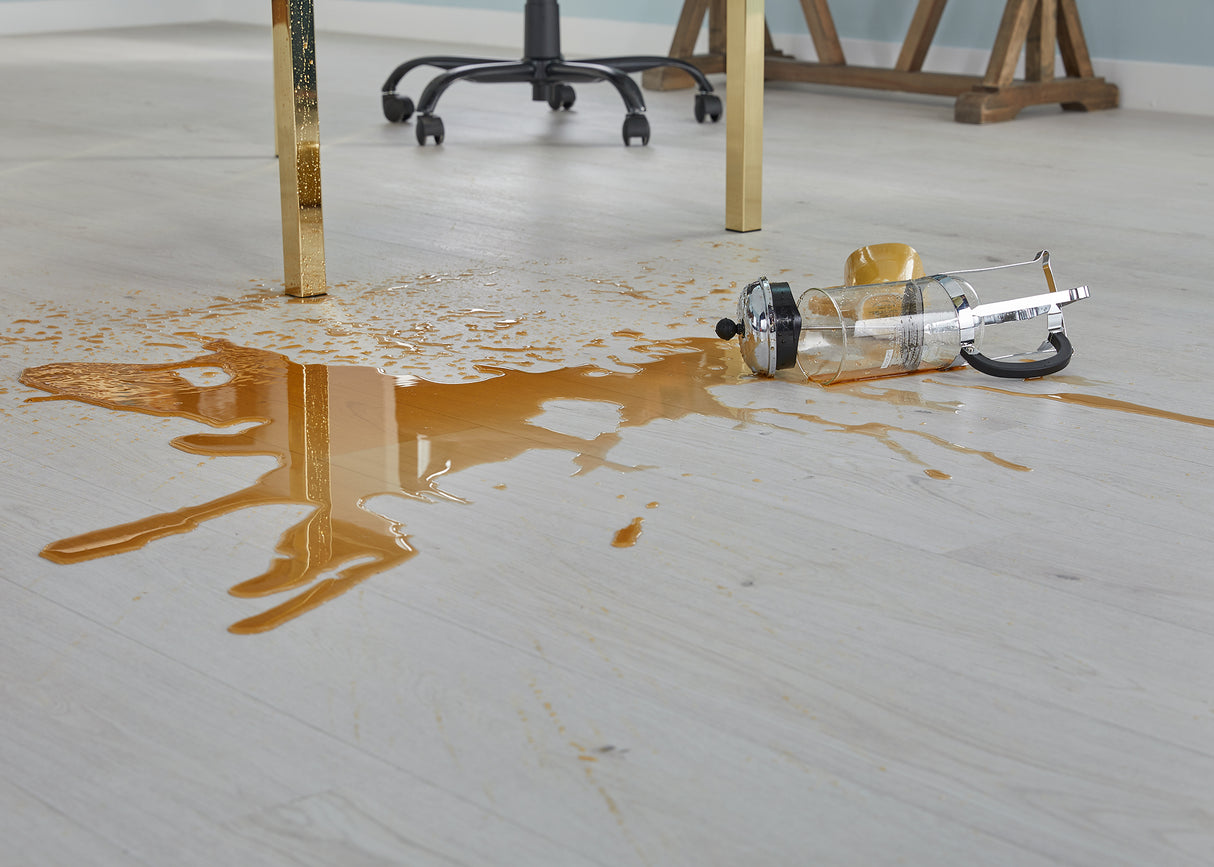 9mm w/pad Urban Mist Oak Water-Resistant Hybrid Resilient Flooring - Sample