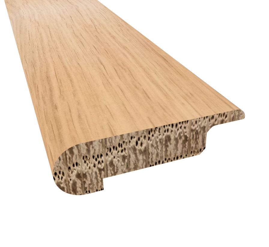 Prefinished Faroe Island White Oak 7/16in. Thick x 2.75 in. Wide x 6.5 ft. Length Overlap Stair Nose