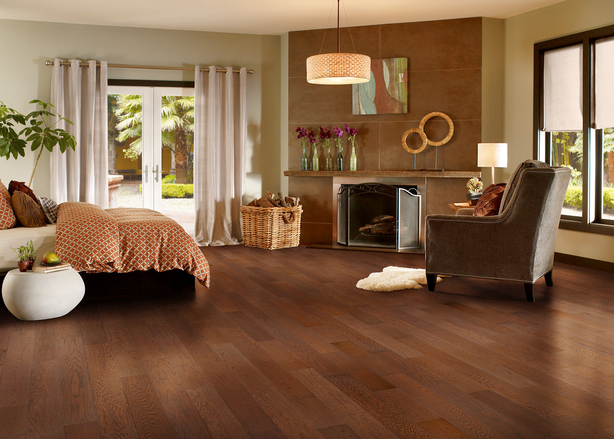 Bellwo Prefinished Engineered Hardwood Distressed Mt Shasta Red Oak 3/8" x 6.5" - Stack Out - 682.38 Sq. Ft.